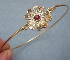 Flower Brass Bangle Bracelet Style 8