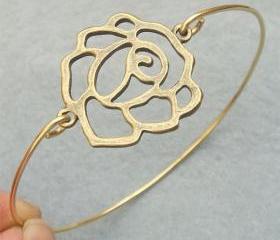 Rose Flower Bangle Bracelet Style 5