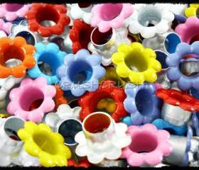  100pcs Mixed Colors Flowers EYELET Scrapbooking CARD Hole LeatherCraft E099