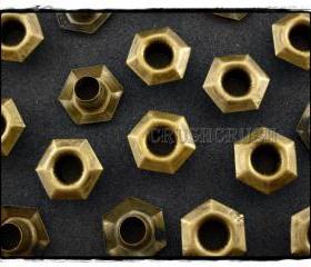  100pcs 6mm Hole Brass Hexagon Eyelets Scrapbooking SPOTS E096