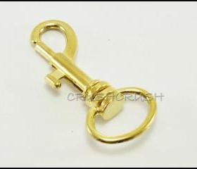  4pcs Gold Spring Clips Swivel Eye Bolt Snap Hook Clasps Lobster HO243