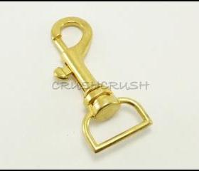  5pcs Gold Spring Clips Swivel Eye Bolt Snap Hook Clasps Lobster HO223