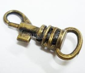 10pcs ANTIQUE BRASS Metal Lobster Swivel Clasps HO012