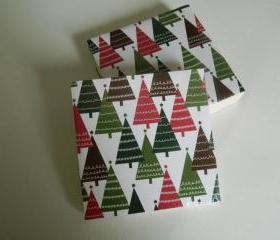 Christmas Tree Print Tile Coasters