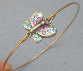Butterfly bangle bracelet