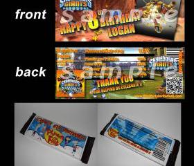 Skylanders Giants Set of 12 Personalized Candy Bar Wrappers Party Favors