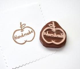 Hand Carved Rubber Stamp / Apple