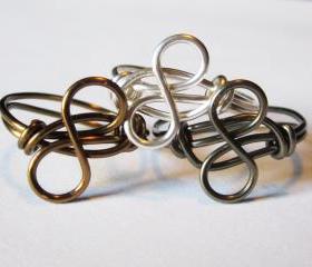 Wire Wrapped Infinity Ring - Custom Color and Size