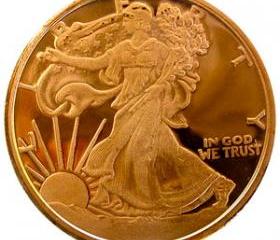 1 OZ Walking Liberty Copper Coin 