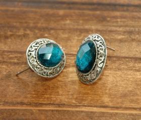 Madam Butterfly Vintage Earrings - Emerald