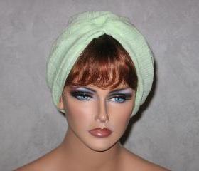 Handmade Twist Fashion Turban -Lime Green Cotton Gauze
