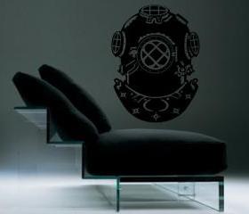 Retro Diving Helmet Vinyl Wall Decal 22097