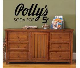 Decal Pollys Soda Pop Antique Style Sign 22149