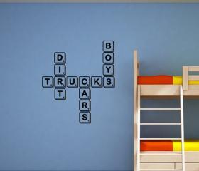 Boys Scrabble Tile Vinyl Wall Decal 22153