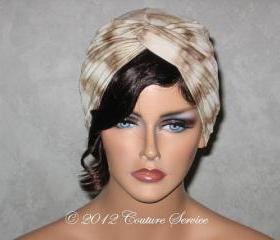 Handmade Twist Fashion Turban -Tan Tie Dyed