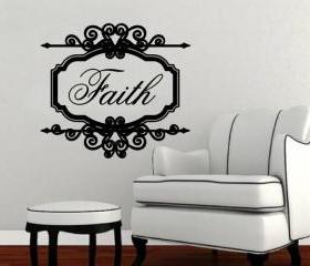 Faith Vintage Look Sign Frame Vinyl Wall Decal 22197