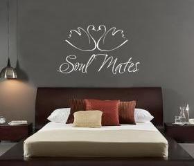 Soul Mates with Swans Vinyl Wall Decal 22146