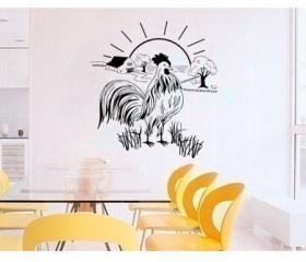 Rooster and Farm Vinyl Wall Decal 22151
