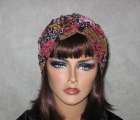 Handmade Twist Fashion Turban -Mauve Pink, and Maroon Multicolored Collage
