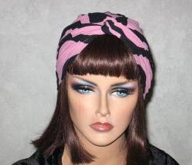 Handmade Twist Fashion Turban -Pink, Black, Swirls