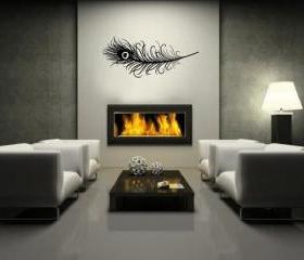 Wall Decal Peacock Feather Bird Vinyl Wall Decal 22167