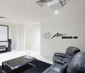 Vinyl Wall Decal Atomic Drive In Home Theater Wall Lettering Decal 22136