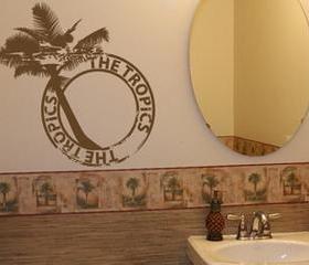 Wall Decal The Tropics Palm Tree Stamp Vinyl Wall Decal
