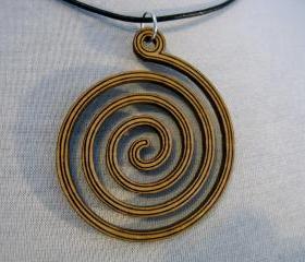 wooden spiral necklace - laser cut from plywood