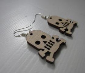 wooden laser cut earrings - Skulls