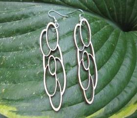 laser cut wooden earrings - 'Raindrops'