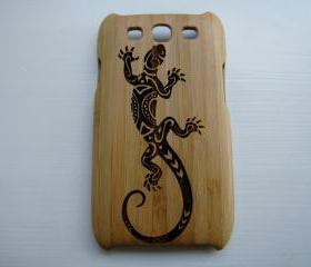 Samsung Galaxy S3 case - wooden cases walnut / cherry or bamboo - Lizard