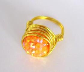 Orange Candy Cocktail Ring, Custom rings, Custom Jewellery, Women and Teens