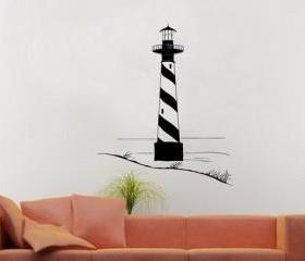 Wall Decal Lighthouse with Sand Dunes Vinyl Wall Decal 22099