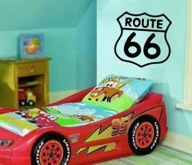 Wall Decal Route 66 Retro Road Sign Vinyl Wall Decal 22166