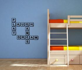 Wall Decal Scrabble Tile Dream Laugh Play Games Vinyl Wall Decal 22141