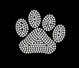 Rhinestone Paw Print Iron On Transfer 14826