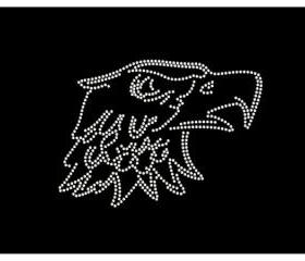 Rhinestone Eagle Head Iron On Transfer 34009