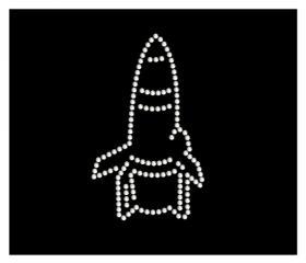 Rhinestone Rocket Iron On Transfer 34008
