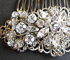 Wedding Hair Comb- Bridal comb, crystal comb, crystal and silver, hair piece, Ivy Rose Collection