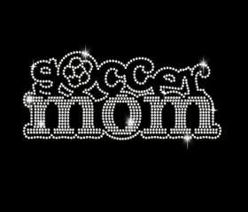 Rhinestone Transfer Soccer Mom Iron On Bling 34055