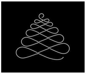 Rhinestone Transfer Swirly Christmas Tree Iron On Bling Rhinestone Applique Transfer 34016