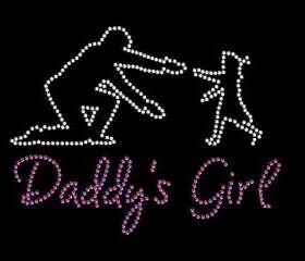 Rhinestone Transfer Daddys Girl Rhinestone Iron On Bling 34047