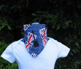 Union Jack rock guitar print dribble bib
