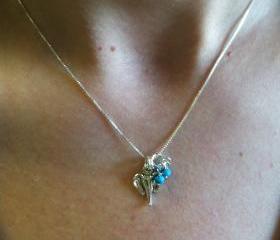 Good Luck Elephant Necklace, Sterling Silver and Turquoise