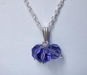 Purple Crystal Pendant - Swarovski Bridesmaid Jewelry - Tanzanite Crystal Pendant