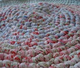 Made to order-----Cottage Summer Hand Crochet ROUND Recycle Rag Rug