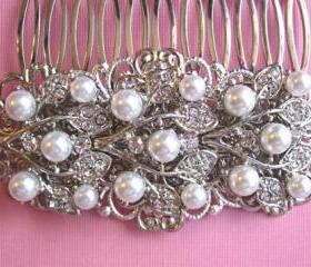 Wedding Hair Comb-Pearl Hair Comb -Pearl and Crystal Hair Accessories, Wedding Hair Accessory- Ivy Rose