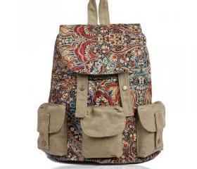 Backpack with Ethnic Style Patten Printing