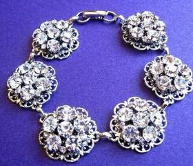 Wedding Jewelry, Bridal Bracelet, Brilliant Collection, Vintage style jewelry, Crystal Jewelry, Statement jewelry