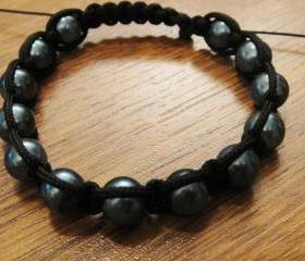 Macrame bracelet, shiny glass, different colors
